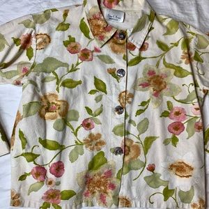 Sz 14/16 90’s Vintage Watercolor Linen Blend top